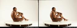 Nude Man Black Sitting poses - simple Average Short Black Sitting poses - ALL 3D Stereoscopic poses Realistic